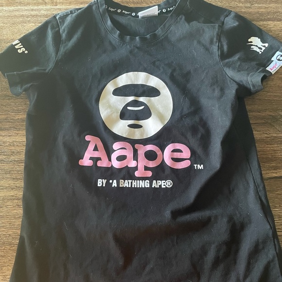 Aape by bathing ape girls large black tee - Picture 1 of 7